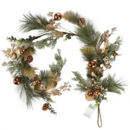 Dibor Golden Glow Pre-Lit Xmas Table Decor Christmas Garland 1.5m - Size: Large - thumbnail 2