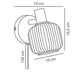 Nordlux Vintage Indoor Wall Light Black Glass E14 Ribbed - No, IP20 - thumbnail 7