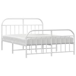 Berkfield Home Metal Bed Frame with Headboard & Footboard White 183x213 cm - thumbnail 5