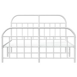 Berkfield Home Metal Bed Frame with Headboard & Footboard White 183x213 cm - thumbnail 6
