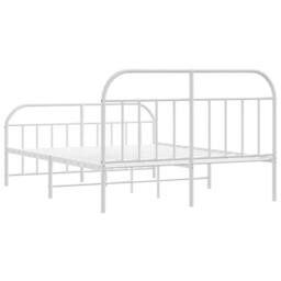 Berkfield Home Metal Bed Frame with Headboard & Footboard White 183x213 cm - thumbnail 8