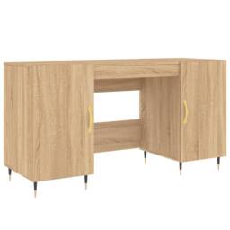 Berkfield Home Desk Sonoma Oak 140x50x75 cm Engineered Wood in Light Tan - Size: 140 x 50 x 75 cm