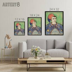 "Artery8 The Zouave Infantryman Van Gogh Vintage Black Framed Canvas Wall Art in Green - Size: W12"" x H16""" - thumbnail 4