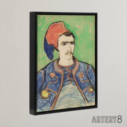 "Artery8 The Zouave Infantryman Van Gogh Vintage Black Framed Canvas Wall Art in Green - Size: W12"" x H16""" - thumbnail 2