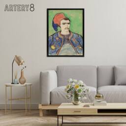 "Artery8 The Zouave Infantryman Van Gogh Vintage Black Framed Canvas Wall Art in Green - Size: W12"" x H16""" - thumbnail 3
