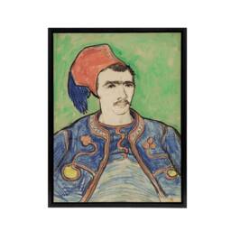 "Artery8 The Zouave Infantryman Van Gogh Vintage Black Framed Canvas Wall Art in Green - Size: W12"" x H16""" - thumbnail 1