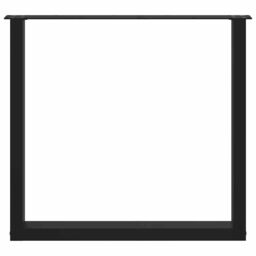 Berkfield Home Coffee Table Legs U-Shaped 3 pcs Black 90x(72-73) cm Steel - thumbnail 5
