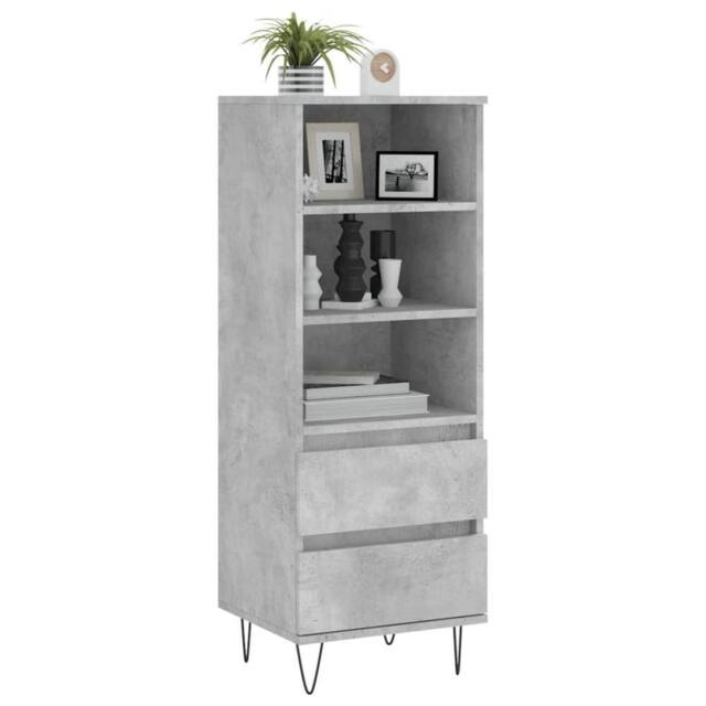 Berkfield Home Highboard Concrete Grey 40x36x110 cm Engineered Wood - Size: 40 x 36 x 110 cm - image 1