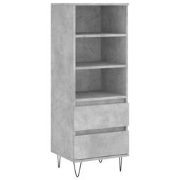 Berkfield Home Highboard Concrete Grey 40x36x110 cm Engineered Wood - Size: 40 x 36 x 110 cm - thumbnail 3