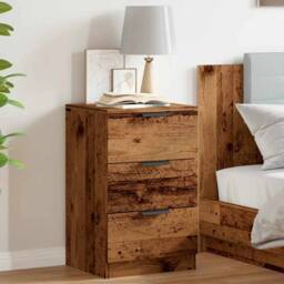 Berkfield Home Classic Bedside Cabinets 2 pcs Old Wood 40x36x65 cm Engineered Wood in Brown - Size: 40 x 36 x 65 cm - thumbnail 4