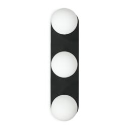 ValueLights Orbital 3 Way Bar Opal Glass IP44 Ceiling Light with Warm LED Bulbs in Black - thumbnail 2
