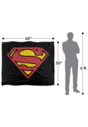 Warner Brothers Superman Logo Officially Licensed Silky Touch Super Soft Throw Blanket 152 x 127 cm in White - thumbnail 5