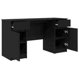 Berkfield Home Desk Black Oak 140x49x76 cm Engineered Wood - Size: 140 x 49 x 76 cm - thumbnail 5