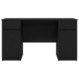 Berkfield Home Desk Black Oak 140x49x76 cm Engineered Wood - Size: 140 x 49 x 76 cm - thumbnail 7