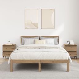 Berkfield Home Bed Cabinets 2 pcs Artisan Oak 40x35x50 cm Engineered Wood in Beige - Size: 40 x 35 x 50 cm - thumbnail 1