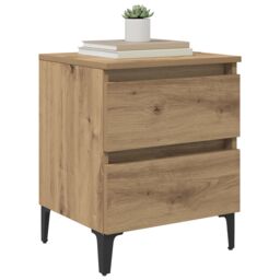 Berkfield Home Bed Cabinets 2 pcs Artisan Oak 40x35x50 cm Engineered Wood in Beige - Size: 40 x 35 x 50 cm - thumbnail 3