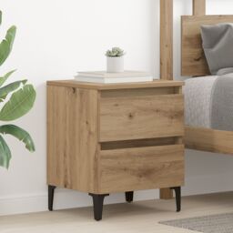 Berkfield Home Bed Cabinets 2 pcs Artisan Oak 40x35x50 cm Engineered Wood in Beige - Size: 40 x 35 x 50 cm - thumbnail 4