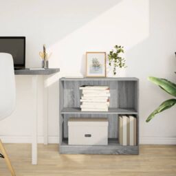 Berkfield Home Bookcase Grey Sonoma 80x24x76 cm Engineered Wood - Size: 80 x 24 x 76 cm - thumbnail 3