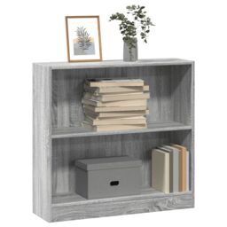 Berkfield Home Bookcase Grey Sonoma 80x24x76 cm Engineered Wood - Size: 80 x 24 x 76 cm - thumbnail 1