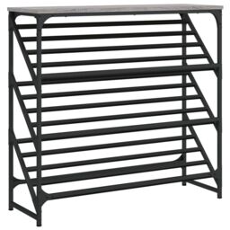 Berkfield Home Shoe Rack Grey Sonoma 90x30x85 cm Engineered Wood - Size: 90 x 30 x 85 cm - thumbnail 2