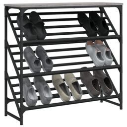 Berkfield Home Shoe Rack Grey Sonoma 90x30x85 cm Engineered Wood - Size: 90 x 30 x 85 cm - thumbnail 3