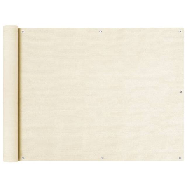 Berkfield Home Balcony Screen Cream 90x400 cm HDPE in Beige - image 1