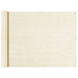 Berkfield Home Balcony Screen Cream 90x400 cm HDPE in Beige - thumbnail 1