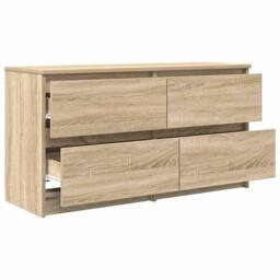 Berkfield Home TV Cabinet Sonoma Oak 100x35x54 cm Engineered Wood in Light Tan - Size: 100 x 35 x 54 cm - thumbnail 5
