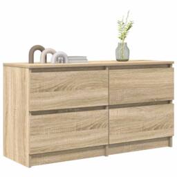 Berkfield Home TV Cabinet Sonoma Oak 100x35x54 cm Engineered Wood in Light Tan - Size: 100 x 35 x 54 cm - thumbnail 4