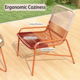 Costway 3 Piece Patio Bistro Set Outdoor Rattan Dining Table & 2 Chairs - thumbnail 6