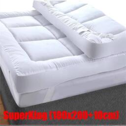 Nordara Hotel Quality Mattress Topper 10cm Thick Super King Size in White - thumbnail 1