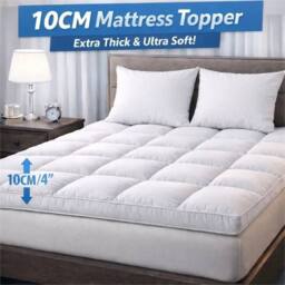 Nordara Hotel Quality Mattress Topper 10cm Thick Super King Size in White - thumbnail 4