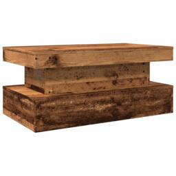 Berkfield Home Modern Coffee Table with LED Lights Old Wood 90x50x40 cm in Brown - Size: 90 x 50 x 40 cm - thumbnail 9