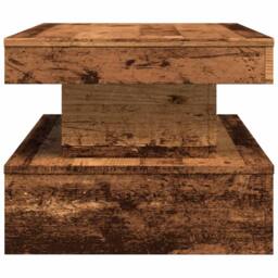Berkfield Home Modern Coffee Table with LED Lights Old Wood 90x50x40 cm in Brown - Size: 90 x 50 x 40 cm - thumbnail 8