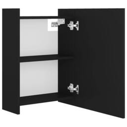 Berkfield Home Durable Bathroom Mirror Cabinet Black 62.5x20.5x64 cm Engineered Wood - thumbnail 8