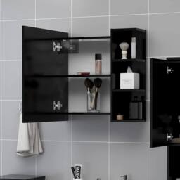 Berkfield Home Durable Bathroom Mirror Cabinet Black 62.5x20.5x64 cm Engineered Wood