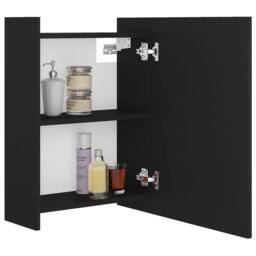 Berkfield Home Durable Bathroom Mirror Cabinet Black 62.5x20.5x64 cm Engineered Wood - thumbnail 4
