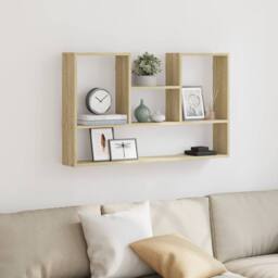 Berkfield Home Wall Shelf Sonoma Oak 99x15x60 cm Engineered Wood in Light Tan - Size: 99 x 15 x 60 cm - thumbnail 3