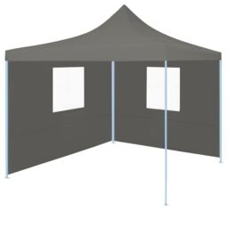 Berkfield Home Foldable Party Tent Pop-Up with 2 Sidewalls 3x3 m Anthracite in Black - thumbnail 1