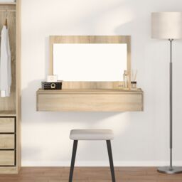 Berkfield Home Wall Hanging Dressing Table Sonoma Oak 100x40x70 cm in Beige - Size: 100 x 40 x 70 cm