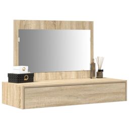 Berkfield Home Wall Hanging Dressing Table Sonoma Oak 100x40x70 cm in Beige - Size: 100 x 40 x 70 cm - thumbnail 3