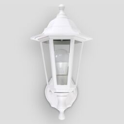 ValueLights Mayfair Traditional Antique Brass Outdoor Night Wall Lamp Lantern Light in White - thumbnail 4
