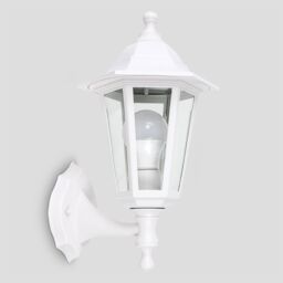 ValueLights Mayfair Traditional Antique Brass Outdoor Night Wall Lamp Lantern Light in White - thumbnail 2