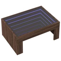Berkfield Home Decorative Coffee Table with Infinity LED Brown Oak 70x50x30 cm - Size: 70 x 50 x 30 cm - thumbnail 1