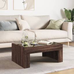 Berkfield Home Decorative Coffee Table with Infinity LED Brown Oak 70x50x30 cm - Size: 70 x 50 x 30 cm - thumbnail 4