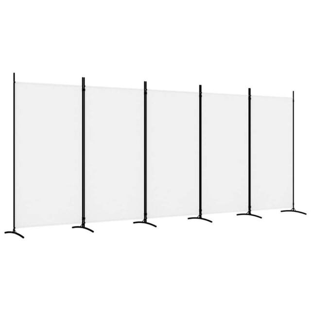 Berkfield Home 5-Panel Room Divider White 433x180 cm Fabric - image 1
