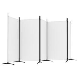Berkfield Home 5-Panel Room Divider White 433x180 cm Fabric - thumbnail 5