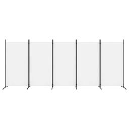 Berkfield Home 5-Panel Room Divider White 433x180 cm Fabric - thumbnail 3