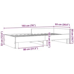 Berkfield Home Restful Bed Frame Frame Concrete Grey 90x190 cm Single Wood - thumbnail 9
