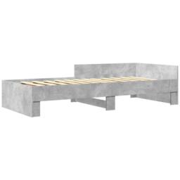 Berkfield Home Restful Bed Frame Frame Concrete Grey 90x190 cm Single Wood - thumbnail 1